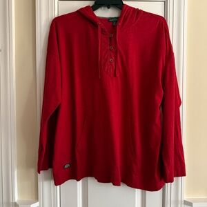 LRL Lauren Jeans Co red long sleeve hoodie shirt. Size 2X